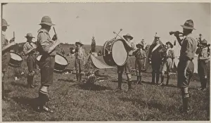 Buglers: Boy scout band at camp
