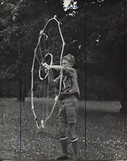 Contraption: Boy scout in camp, Denmark