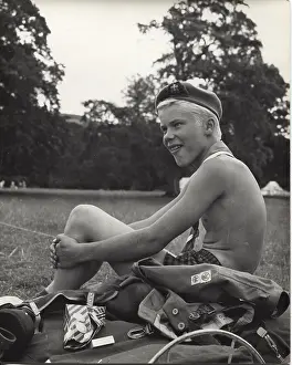 Informal: Boy scout in camp, Denmark