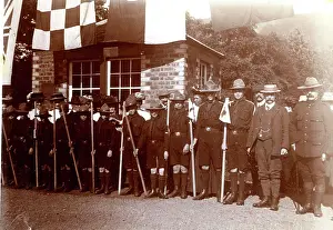 Awaiting: Boy scouts, Blanefield, Scotland, awaiting royal visit