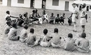 Semicircle: Boy scouts and cubs and their leaders, Mauritius