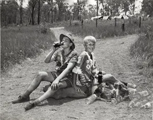 Coca: Boy scouts drinking from bottles, Australia