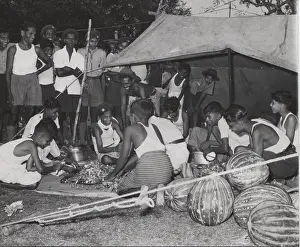 Culinary: Boy scouts at Jamboree, Ceylon (Sri Lanka)