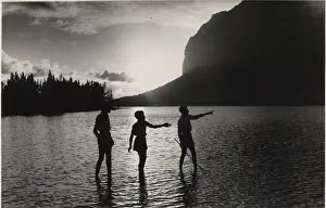 Silhouetted: Boy scouts at Le Morne, Mauritius