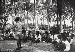 Polynesian: Boy scouts and leader, Gilbert Islands, Pacific