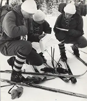 Directions: Boy scouts on skiing activity in Finland