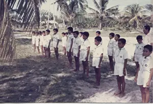 Polynesian: Boy scouts on Tuvalu, Gilbert Islands, Pacific