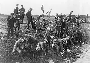 Premilitary: Boy scouts during a war game, 1913