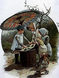 Adolescence: Boy selling Fruit to Girls