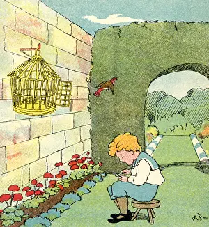 Twig: Boy sitting in garden