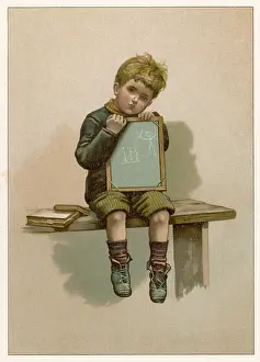 Slates: BOY WITH SLATE KEPT IN