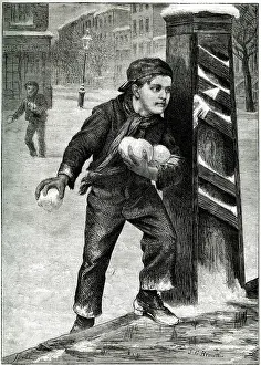 Ambush: Boy with snowballs, Snowballing Ambush