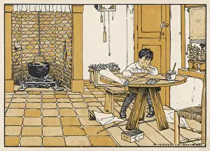 Kites: BOY STARTS MAKING KITE