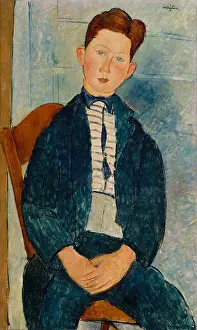 Oil Paint: BOY IN A STRIPED SWEATER, by Amedeo Modigliani