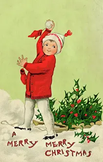 Sprig: Boy throwing a snowball