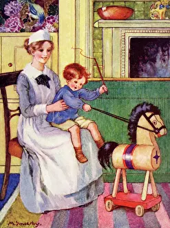 Nursemaids: Boy and a toy horse