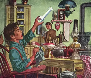Chore: Boy has Trouble cleaning Lamp Chimbly