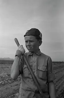 Vocational: Boy in the vocational training class, gardening, 1942