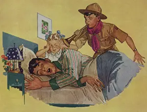 Humerous: Boy wakes father with Trumpet