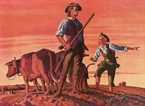 Warns: Boy warns Minuteman on Farm