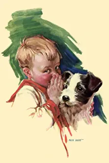 Hatt: Boy Whispering to Dog