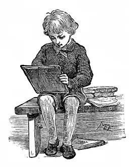 Sponge: BOY WRITES ON HIS SLATE