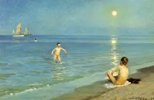 Kroyer: Boys Bathing by the Beach in Skagen, Denmark