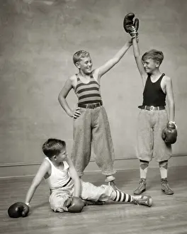 Pre Teen: Two Boys Boxing