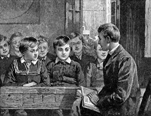 1780: Boy's class at an American Sunday School. The