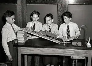 Neckties: Boys in Elementary School Science Classroom Studying Physics
