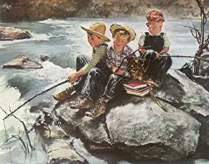 Rods: Boys Fish in River