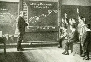 Statistics: Boys learning about population growth at a Yorkshire school