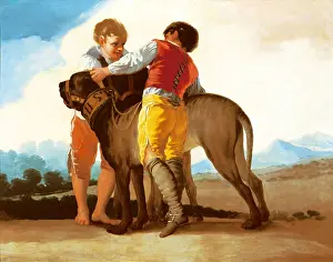 Mastiff: Two Boys with Mastiff, by Goya