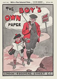 Glued: Boy's Own Paper, man and boy on golf course