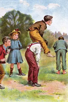 Leapfrogging: BOYS PLAYING LEAPFROG
