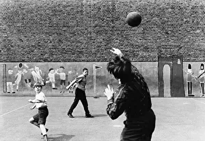 Johnsroger: Boys playing in the playground at a Kilburn school