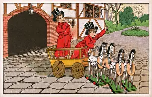 Piebald: Two boys playing at riding a Carriage