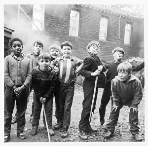 Boys playing on a Sheffield street