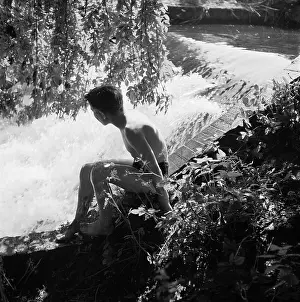 Latimer: Boys playing at a weir