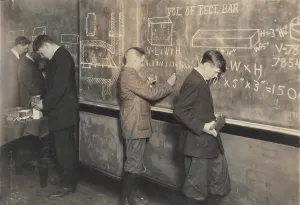 Equation: Boys at school, vocational printing, math ?