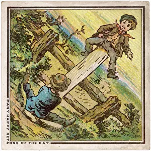 Saws: BOYS ON SEE-SAW/C19TH