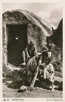 Grind: Two boys sharpening knives - Medenine, Tunisia, North Africa