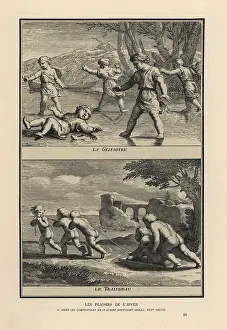 Dadresse: Boys sliding on ice (glissoire) and sledding