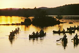 Paddles: boys - summer camp - lake - recreation