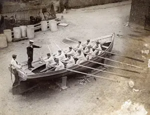 Ganges: Boys in training, oarsmanship, Shotley Barracks, WW1