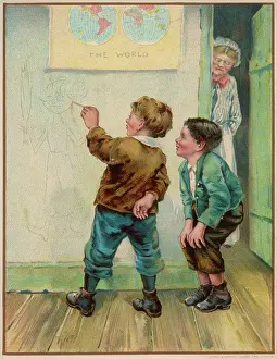 Floorboards: Boys Write on Wall 1894