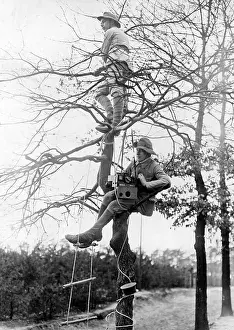 Agers: Boyscouts with a field telegraph, 1914