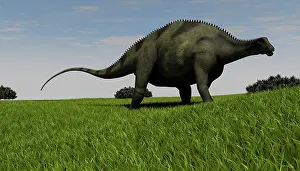 Dicraeosauridae: Brachytrachelopan walking across prehistoric grasslands