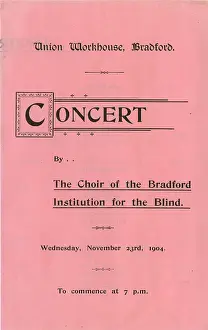 Choral: Bradford workhouse concert programme cover