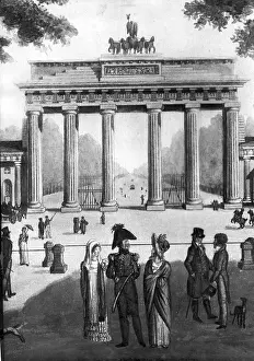 Stroller: Brandenburg Gate in Berlin, around 1825